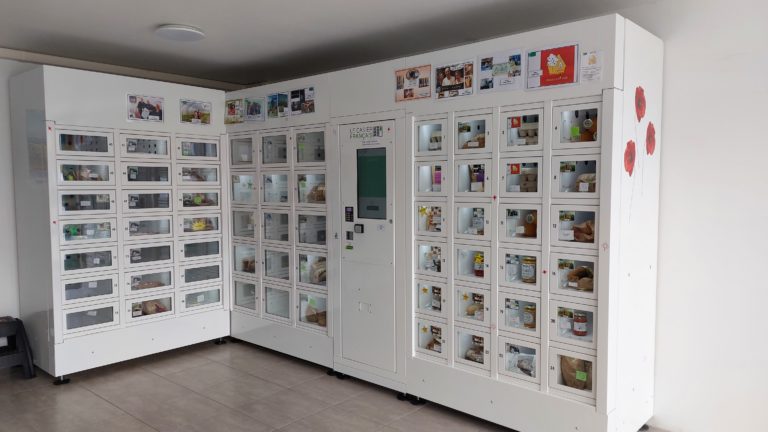 Interior of the La Ferme à emporter automatic grocery store