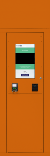Borne de commande distributeur automatique Le Casier Français orange